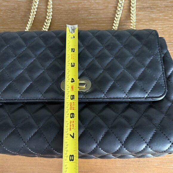Black Quilted Crossbody Handbag - Picture 7 of 11